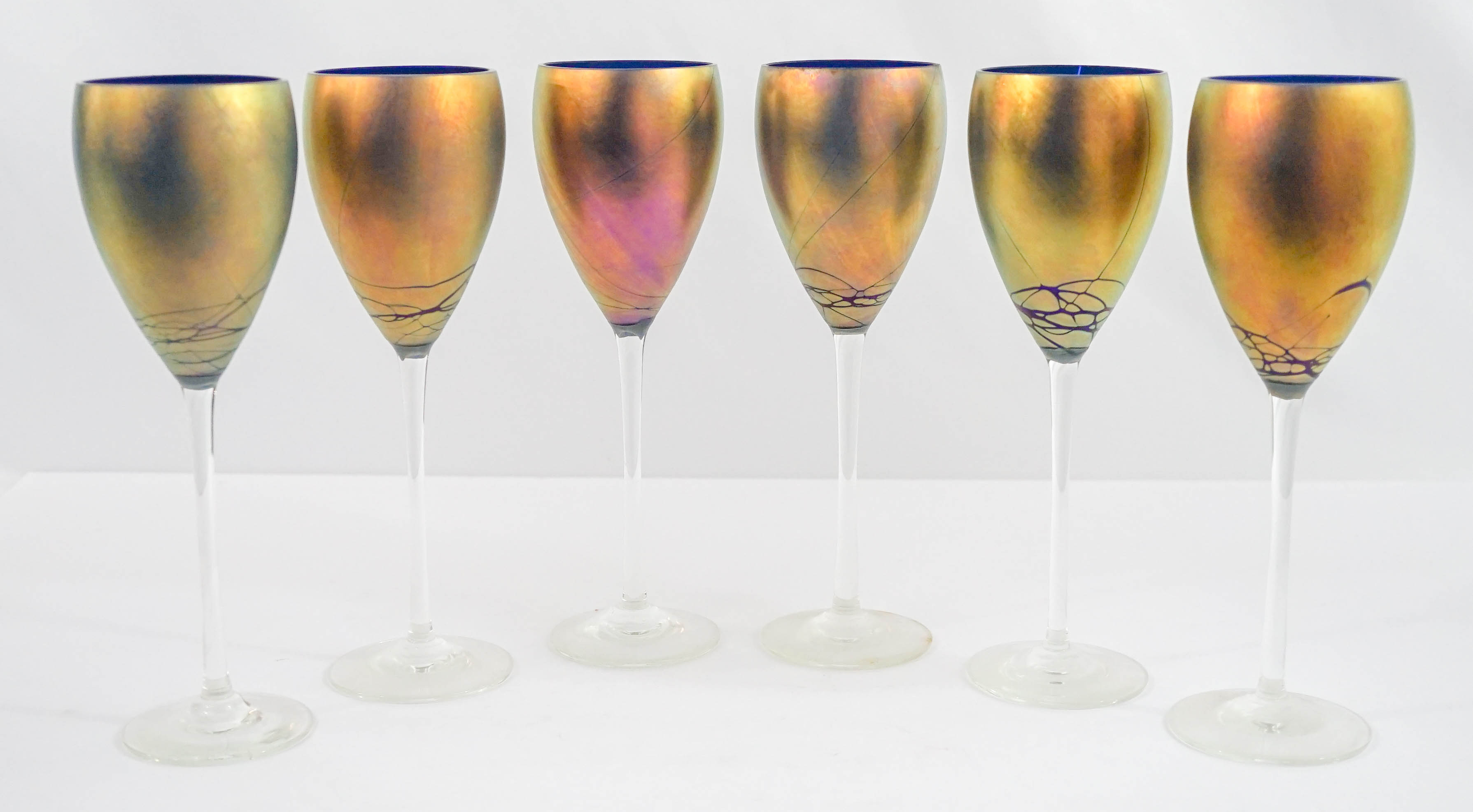 Steven Maslach Set of Six Wine Glasses