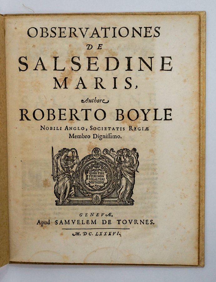 Observationes de Salsedine Maris 1686