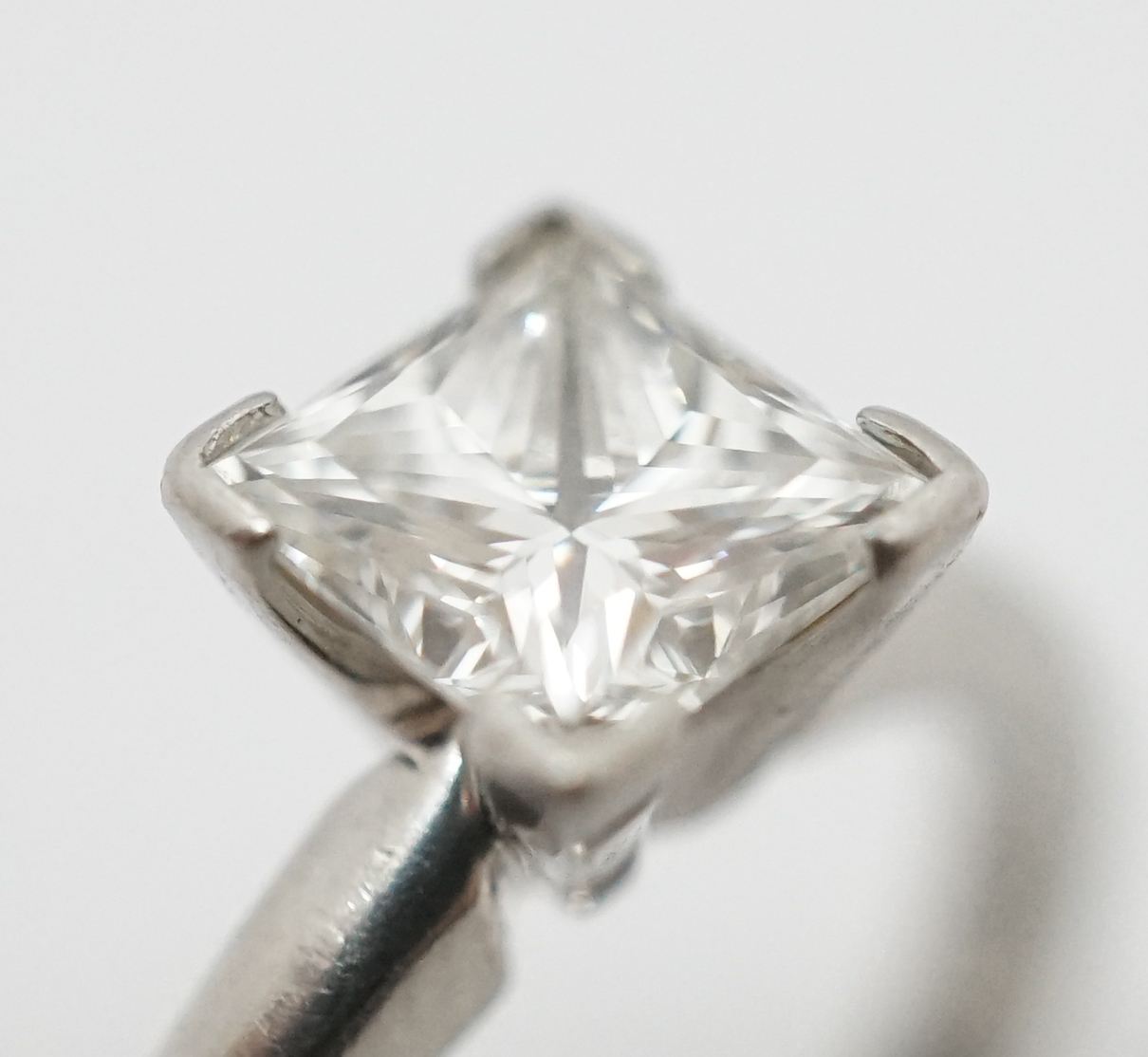 1.73 ct Square Diamond Solitaire Ring in Platinum