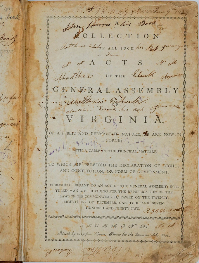 Collection of Acts, Virginia 1794