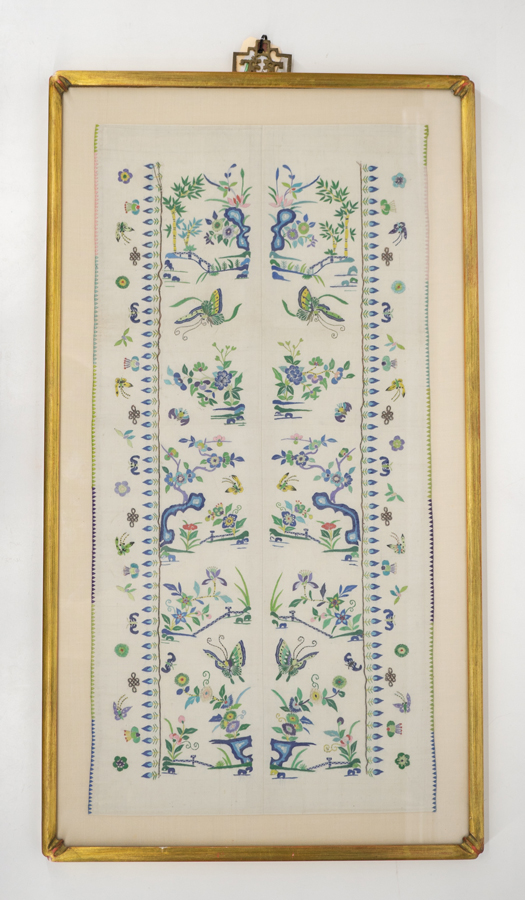 Antique Chinese Forbidden Stitch Sleeve Panels