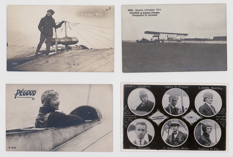 Four Early Aviation Real Photo Postcards