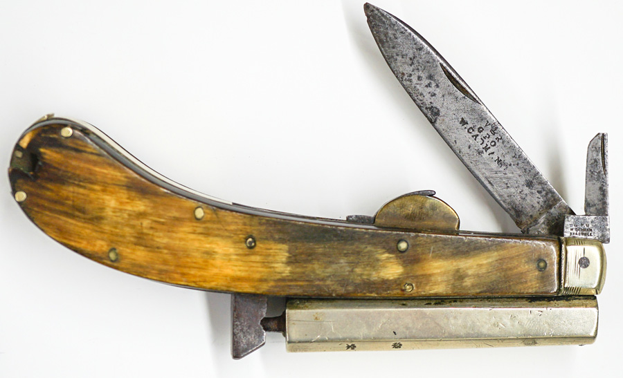 An Antique English Percussion Knife