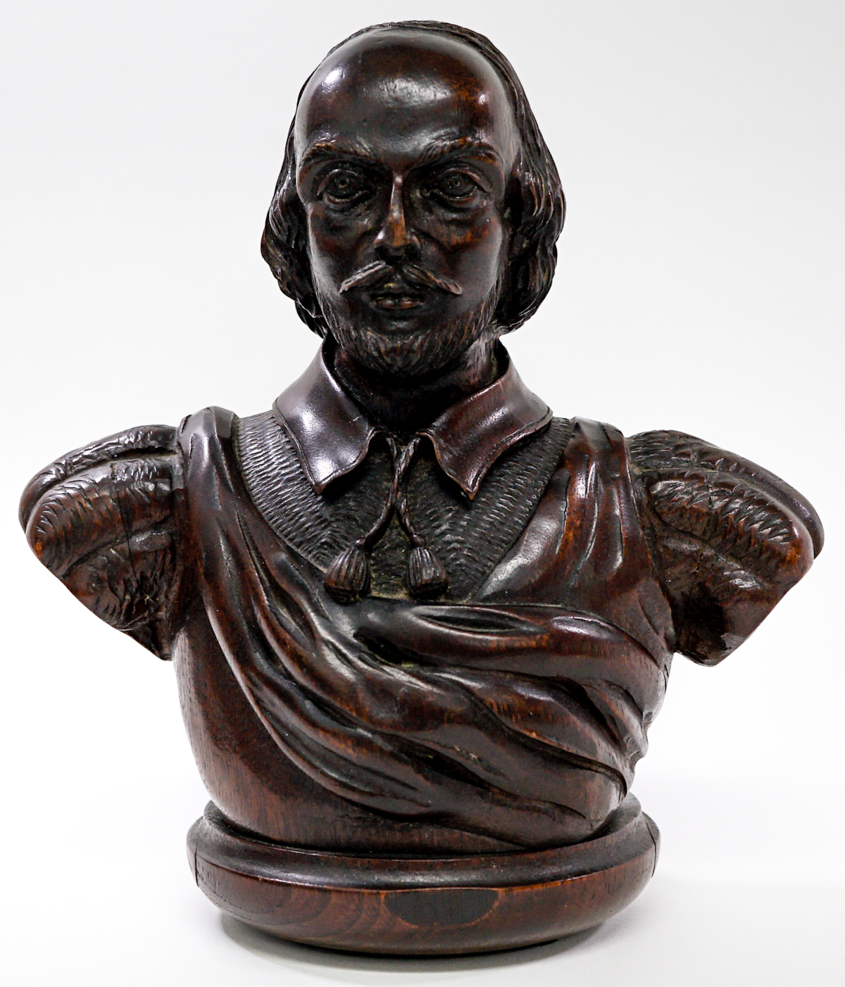 Shakespeare Antique Finely Carved Wood Bust