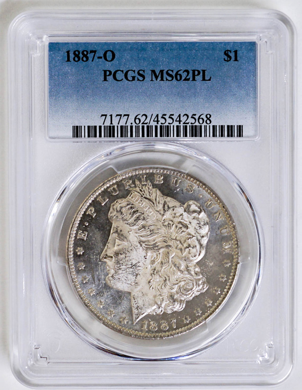 1887-O Morgan Dollar PCGS MS62PL
