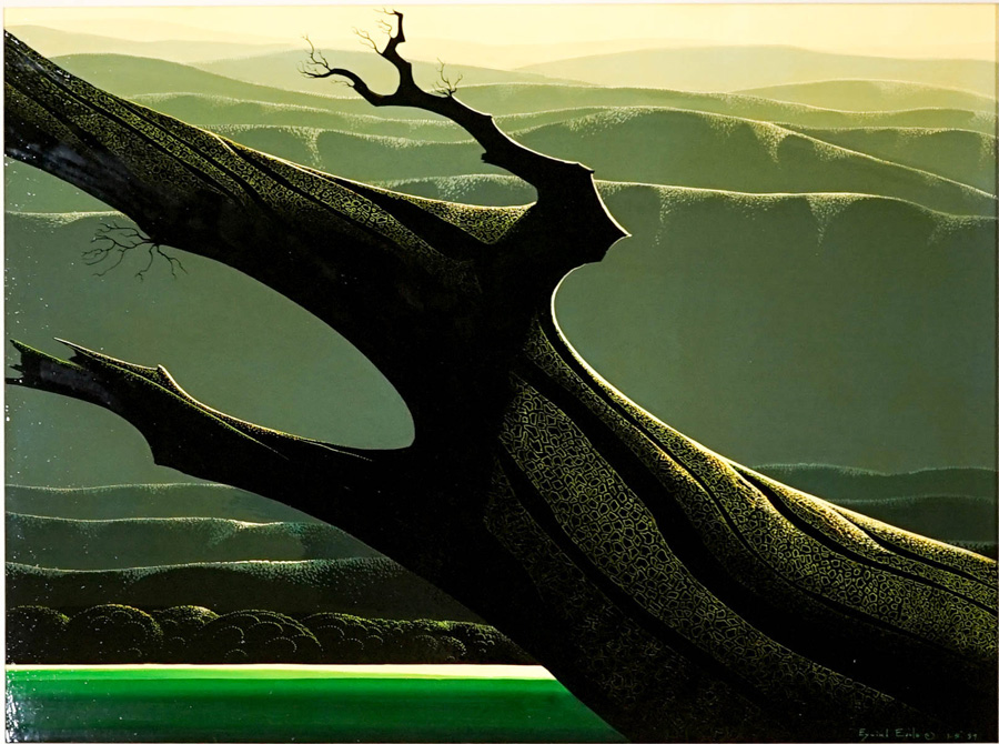Eyvind Earle Original Oil on Board 30 x 40 Inches