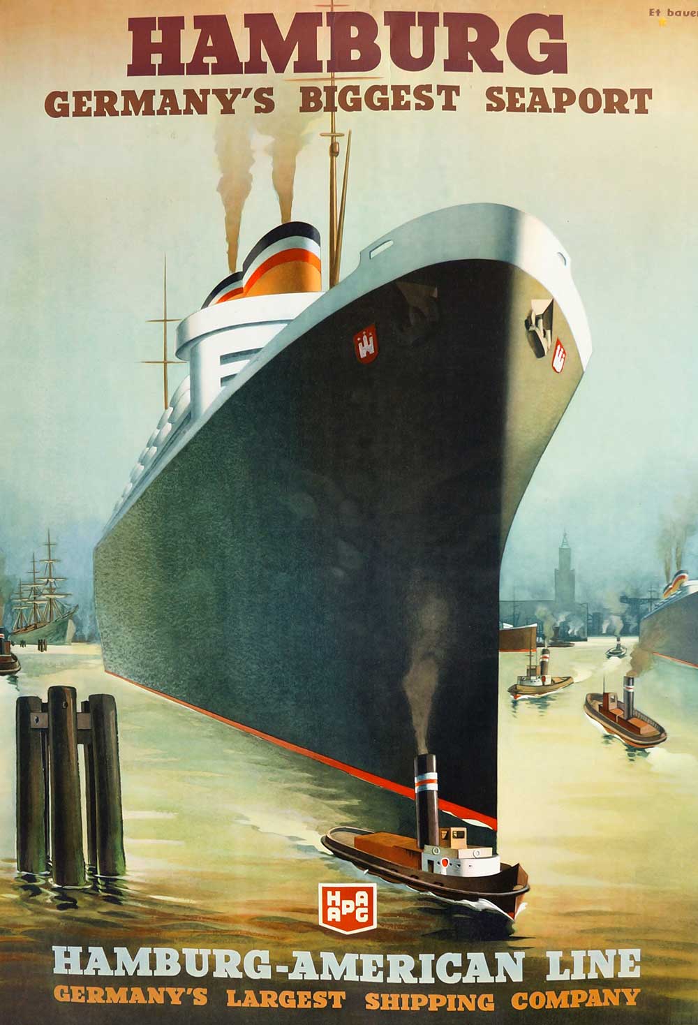 Original Hamburg America Line Poster