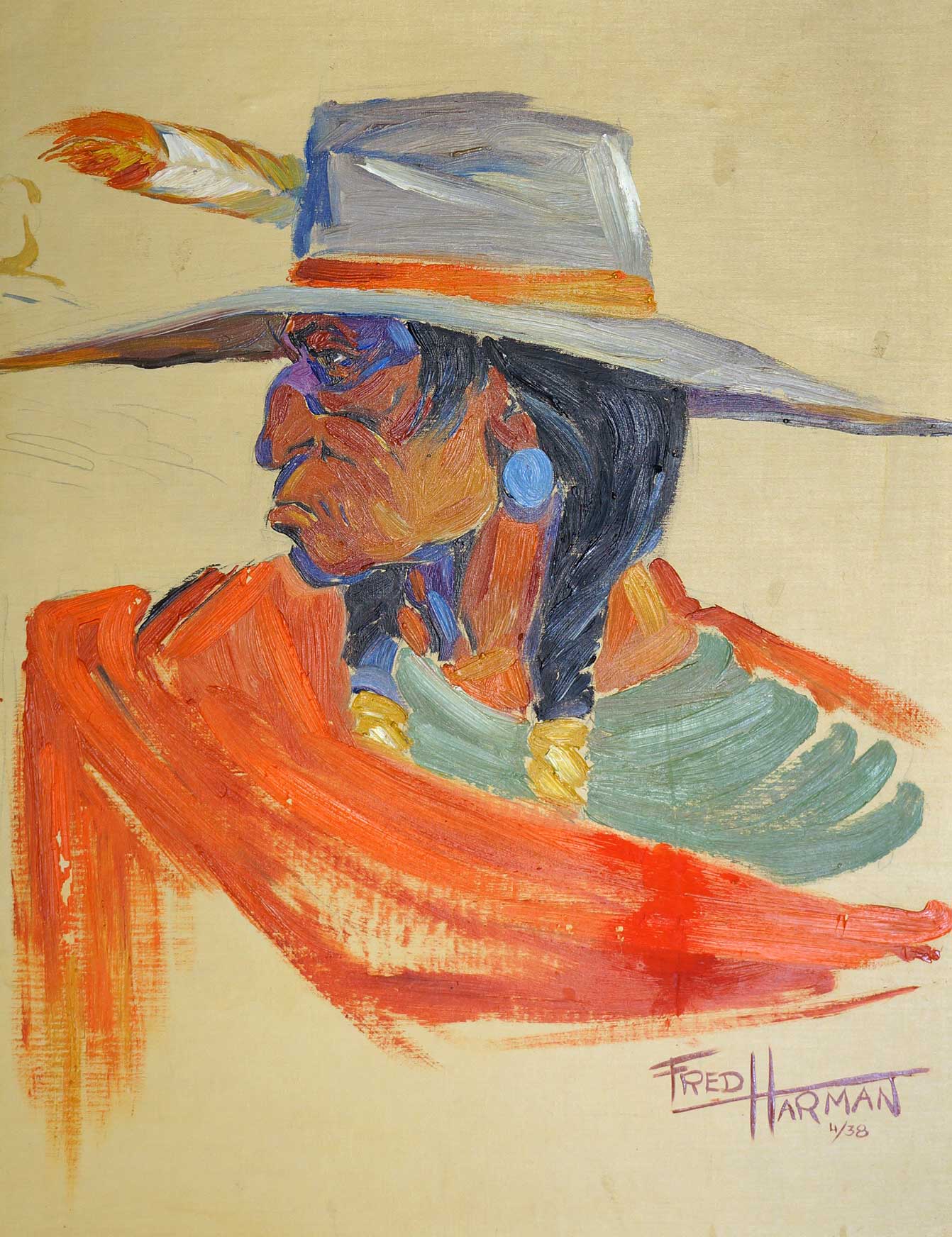 Fred Harman (1902-1982) Original Oil on Canvas