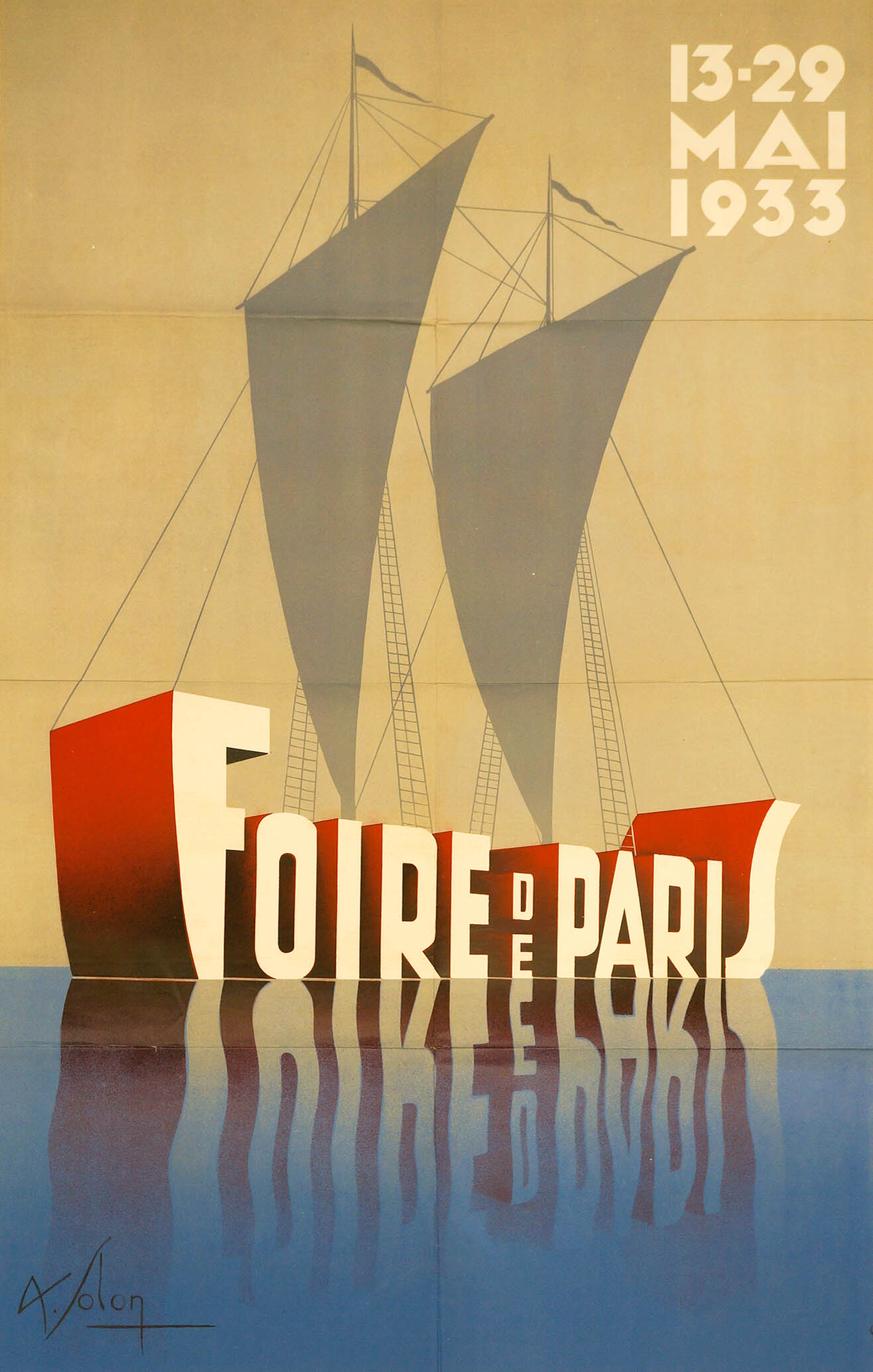 Leon Victor Solon Original Poster, Dated 1933