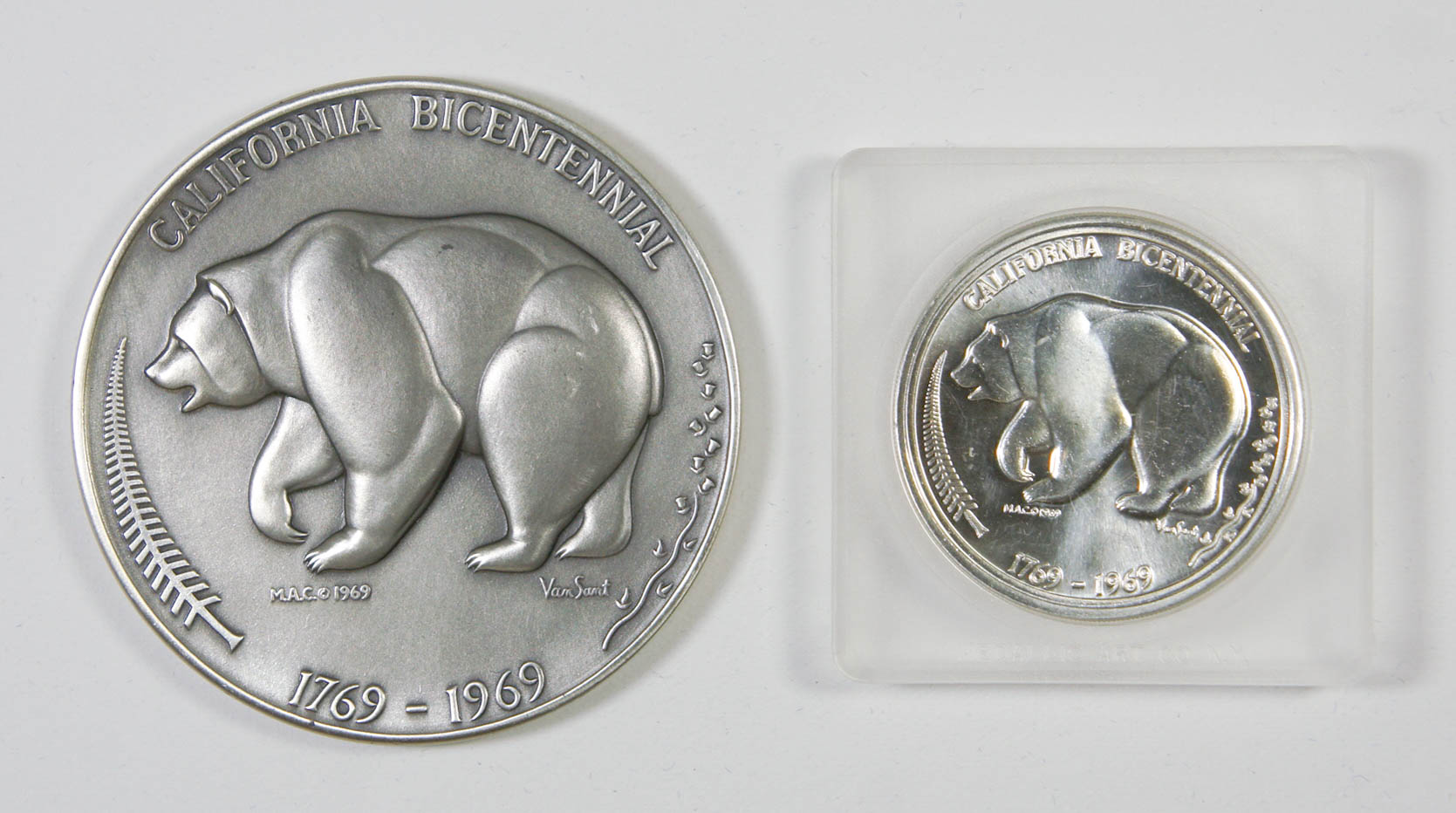 1969 California Bicentennial .999 Silver Medallion