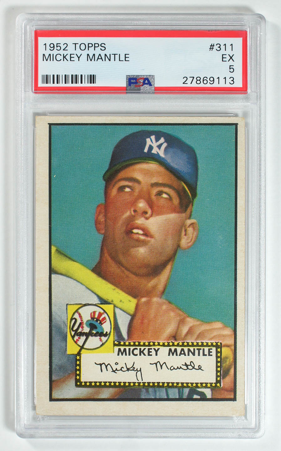 1952 Topps Mickey Mantle Number 311 PSA 5 Excellent