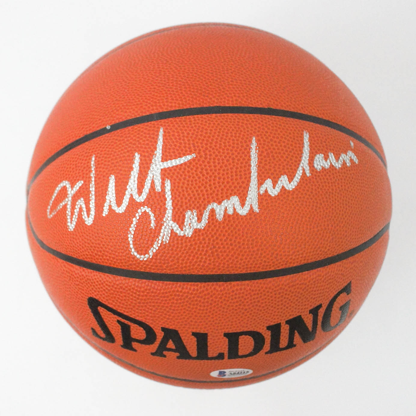 Wilt Chamberlain Signed Basketball Beckett COA 10