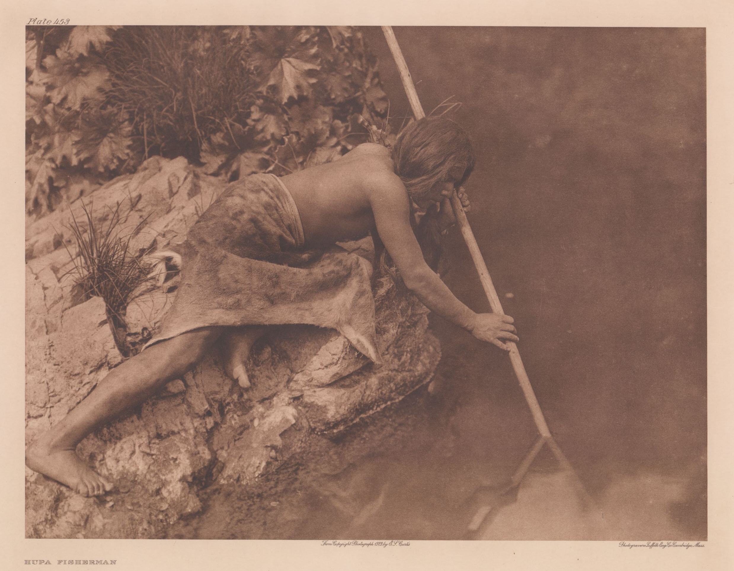 Edward Curtis Photogravure [Hupa Fisherman]