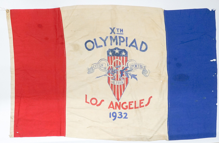 Original 1932 Los Angeles Olympics Stadium Flag