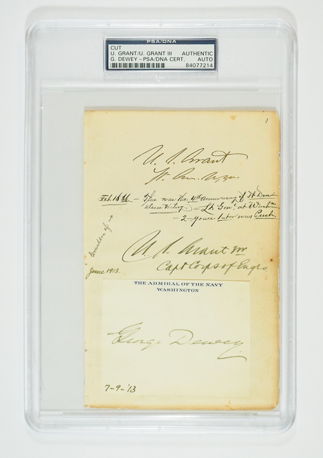U.S. Grant, Grant III, G. Dewey Sign Album Page