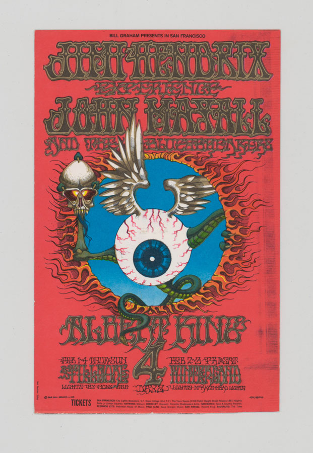 Jimi Hendrix Original Advertising Concert Postcard