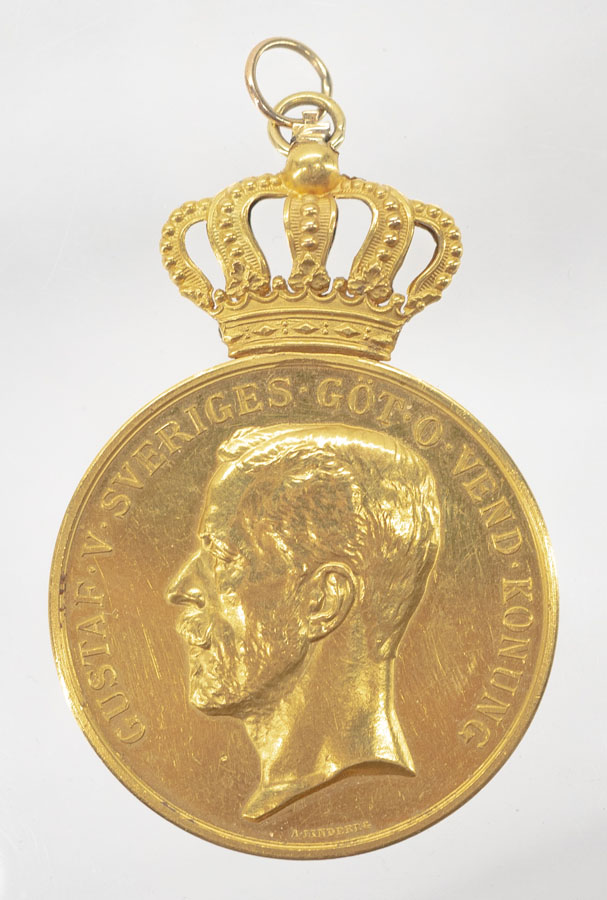 Sweden 22k Gold Medal For Trohet Och Flit, 55g