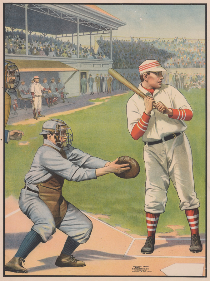 1905 Strobridge Baseball Lithograph