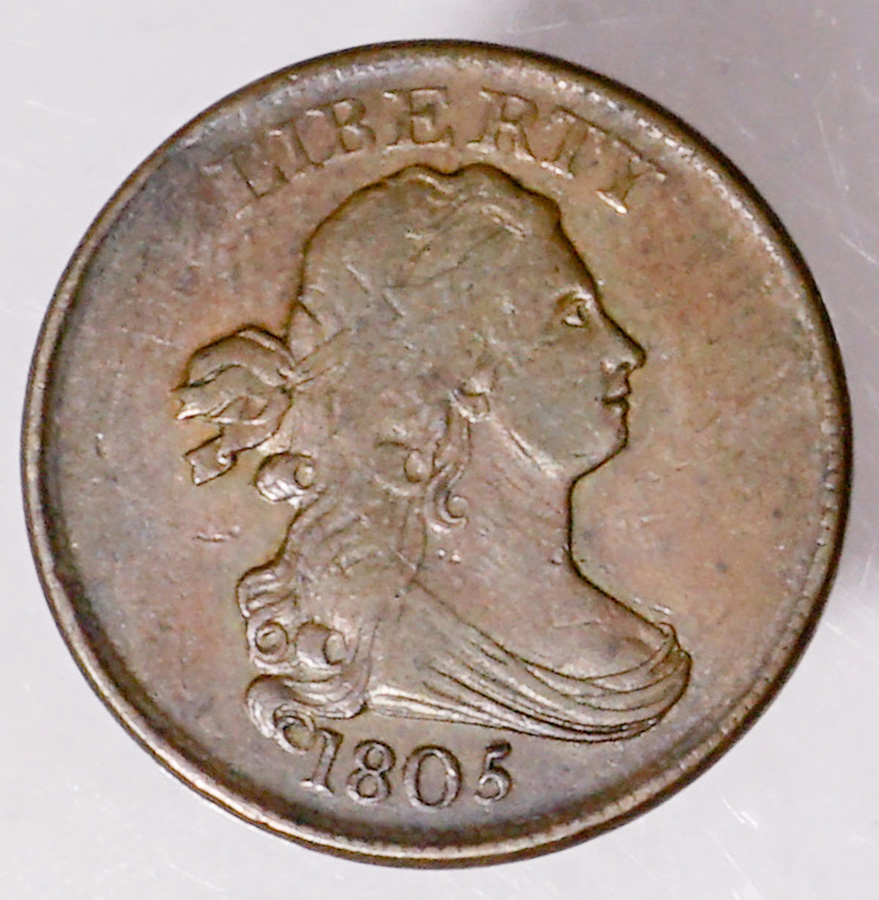 1805 U.S. 1/2 Cent Med 5 Stemless Coin