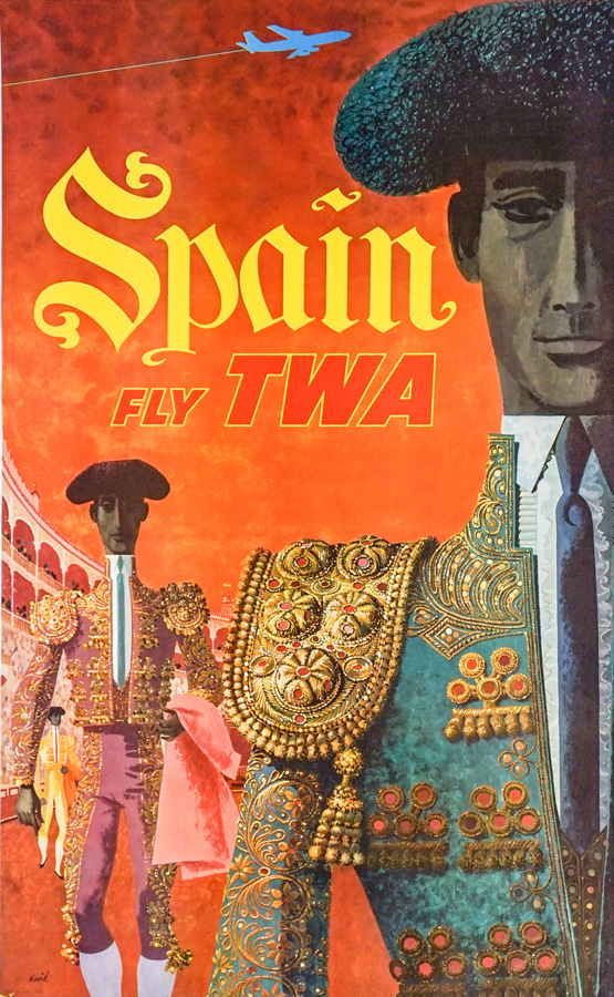 David Klein Travel Poster Spain, Fly TWA