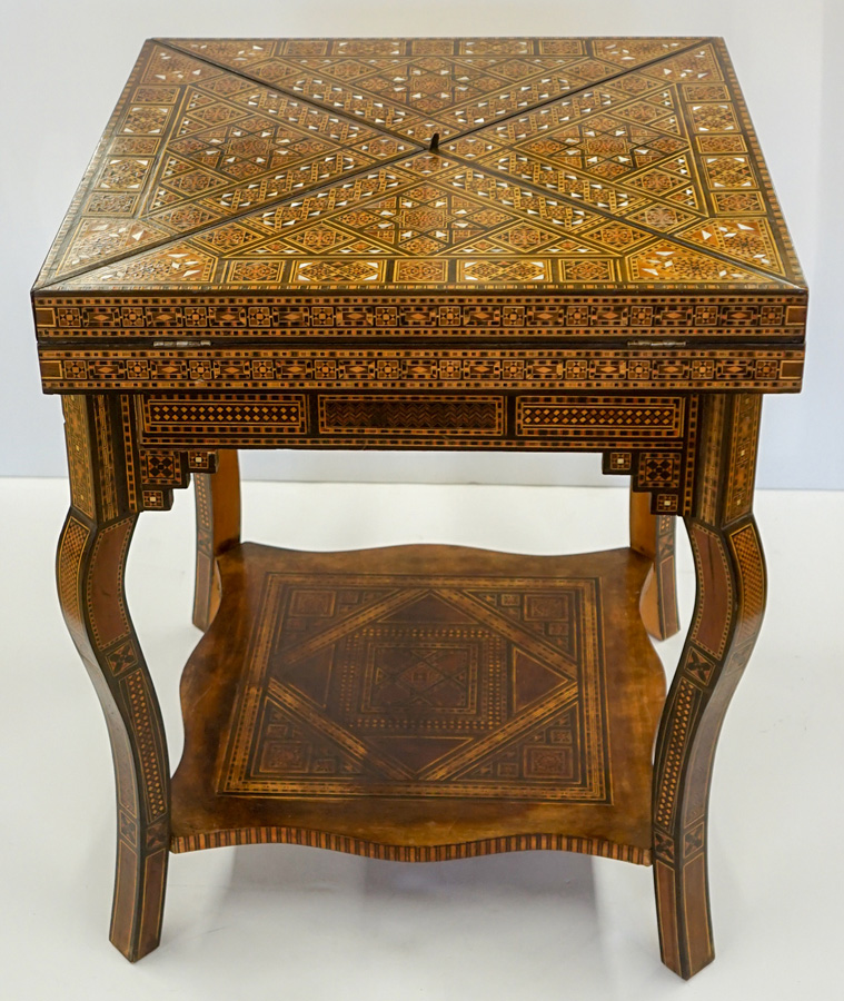 Old Anglo-Indian Inlaid Game Table