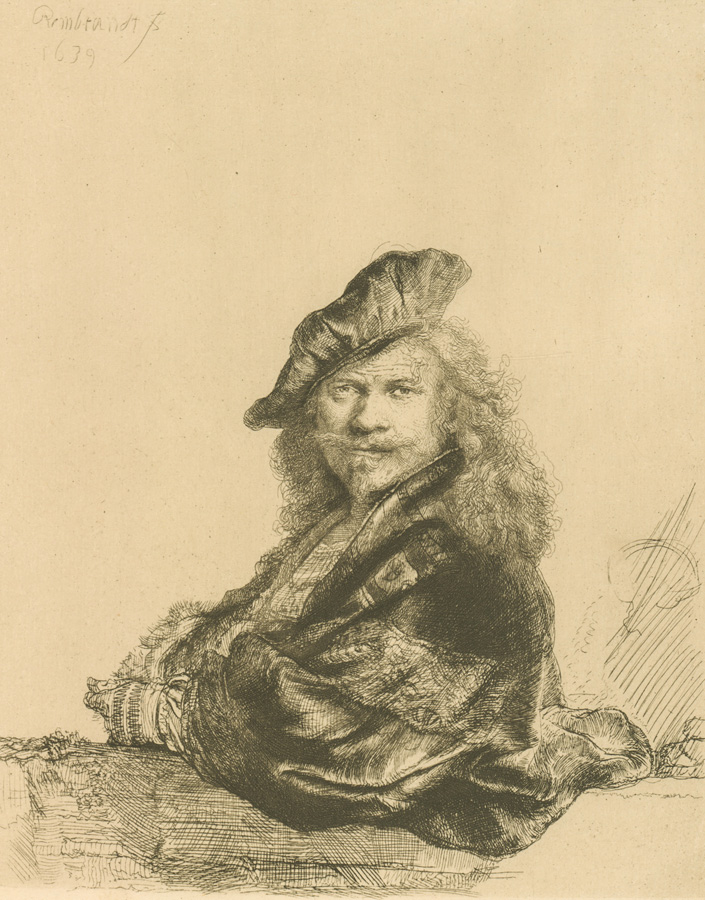Rembrandt Van Rijn Etching Laid Paper w/ watermark