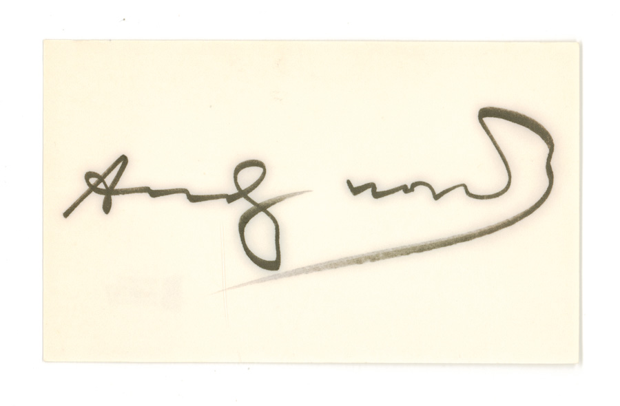 Andy Warhol Signed Index Card Beckett LOA