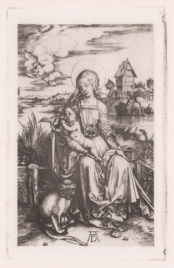 After Albrecht Durer Engraving on Silk [Religious]