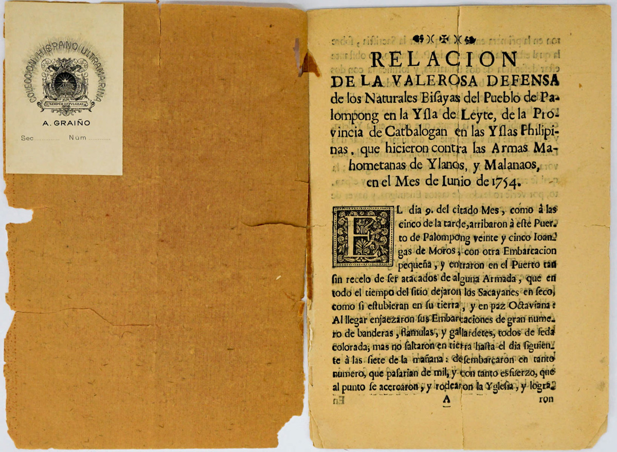 Relacion De La Valerosa Defensa 1754 RARE