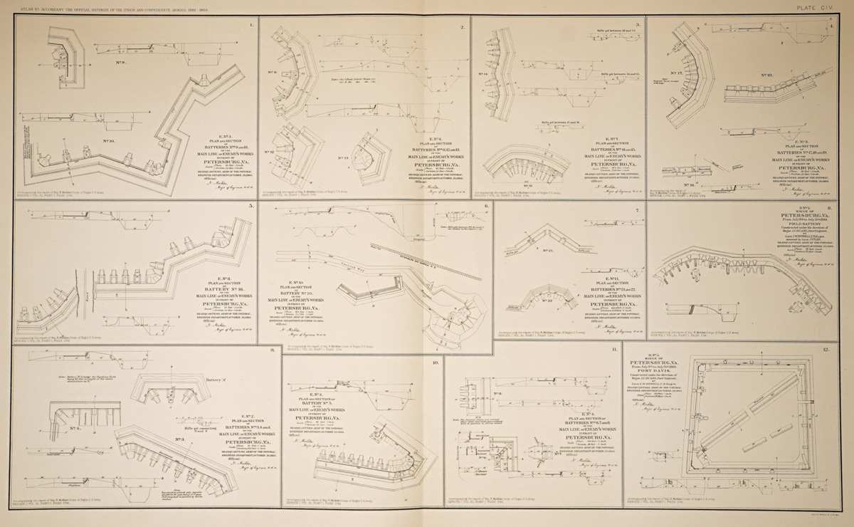 Civil War Atlas Map Plate CIV 1861-1865