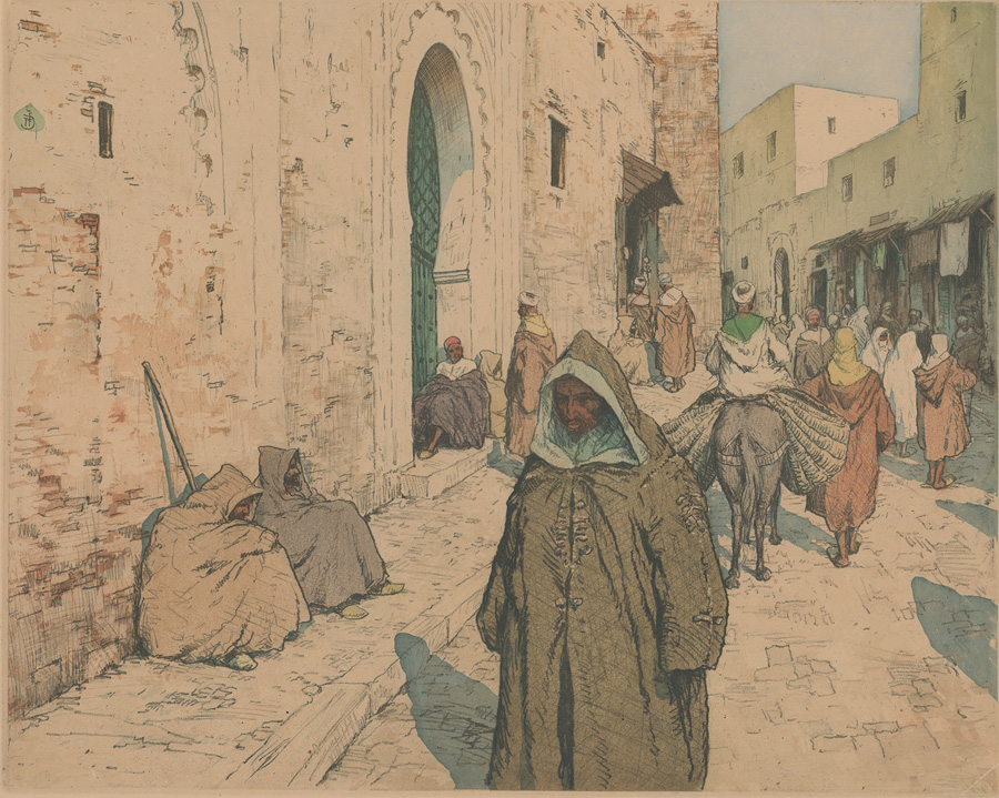 Tavik F. Simon Color Litho [Middle Eastern Street]
