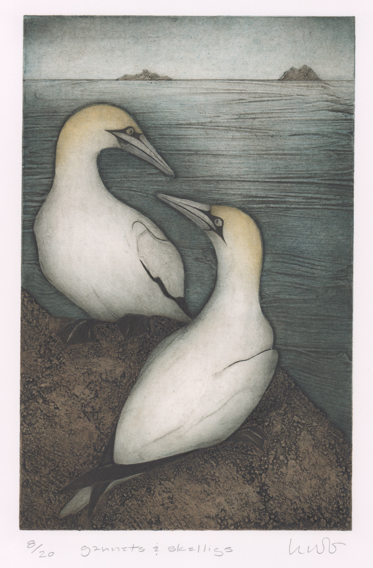 Kathleen Walsh Buchanan Collagraph Print [Birds]