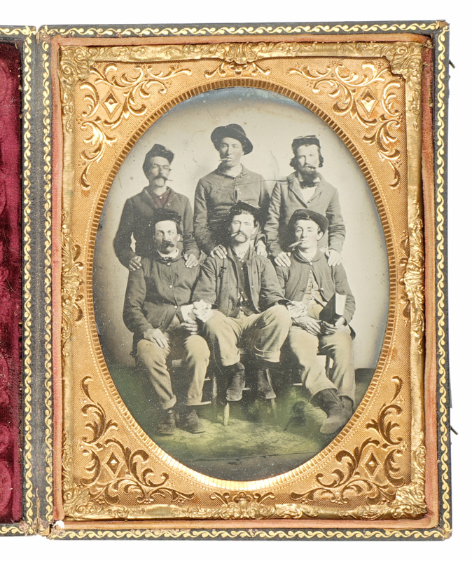 Soldiers with Playing Cards and Cigars Half Plate