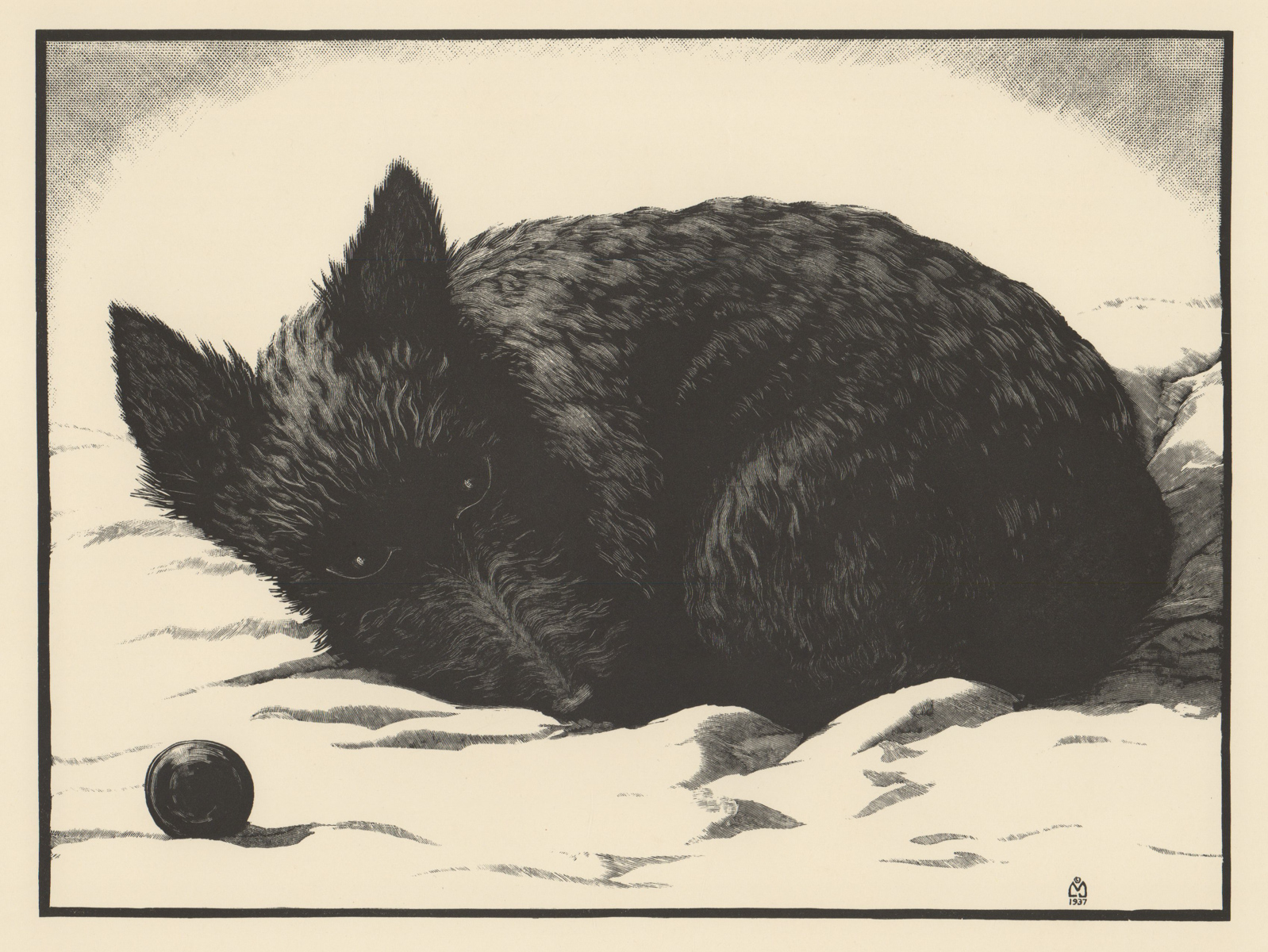 Leo John Meissner Woodcut [AAG, Dog, Scottie]