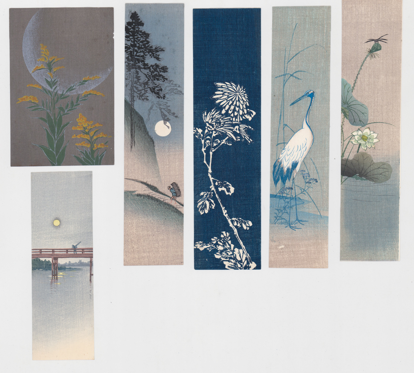 Shin Hanga Movement Woodcuts [Birds,Flowers,Moon]