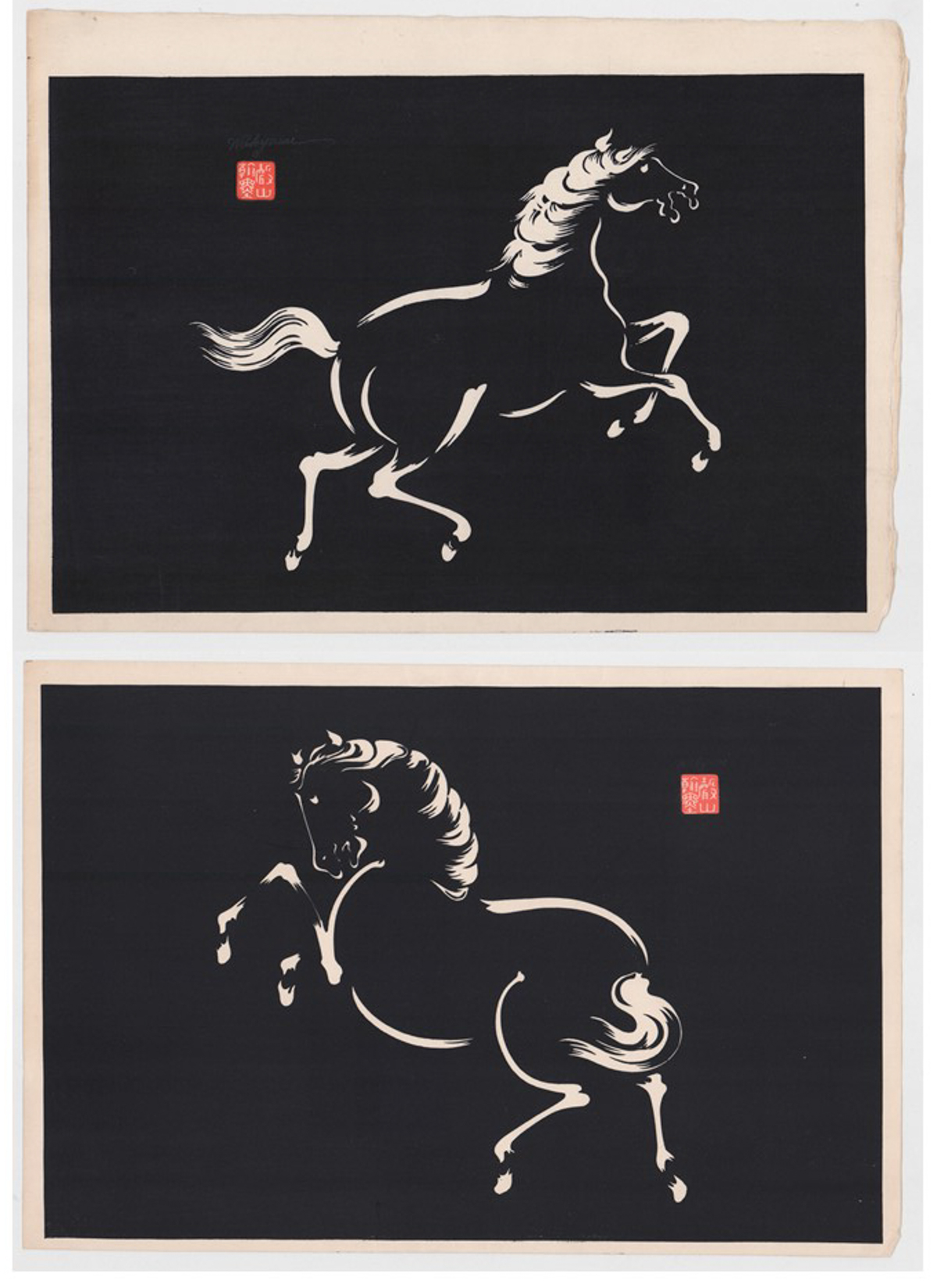 Japanese Woodcuts [Horses]