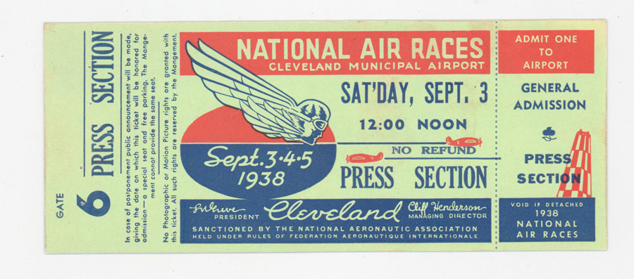 RARE 1928 National Air Races Los Angeles Ticket