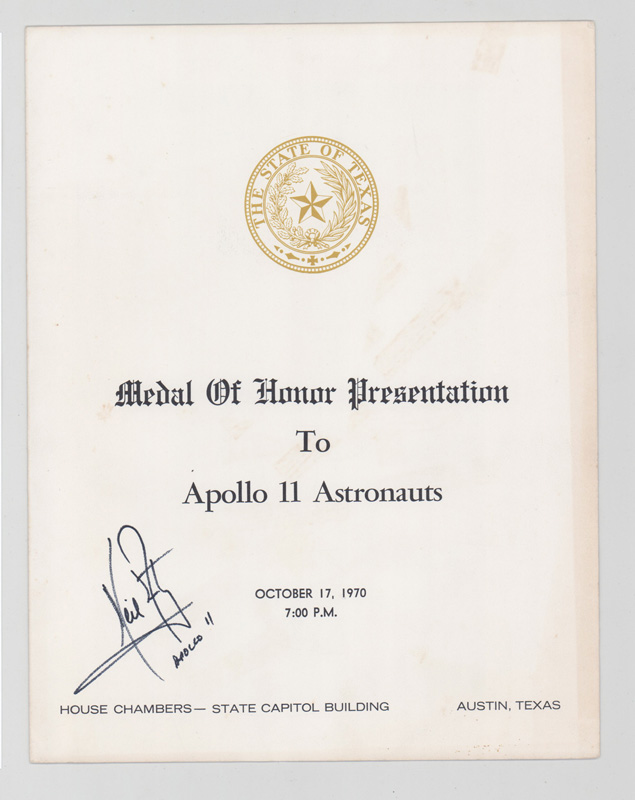 Neil Armstrong Signed Medal of Honor Program