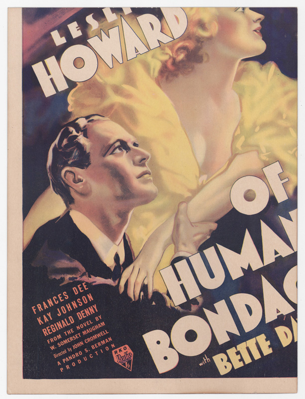 Of Human Bondage (RKO, 1934) Window Card