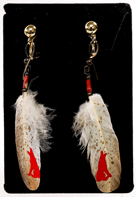 Margo St. James Handpainted Coyote Earrings