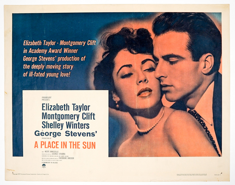 A Place in the Sun Rare 1/2 Sheet Movie Poster