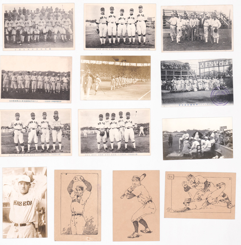 [Japan, Baseball] Antique Postcards (13)
