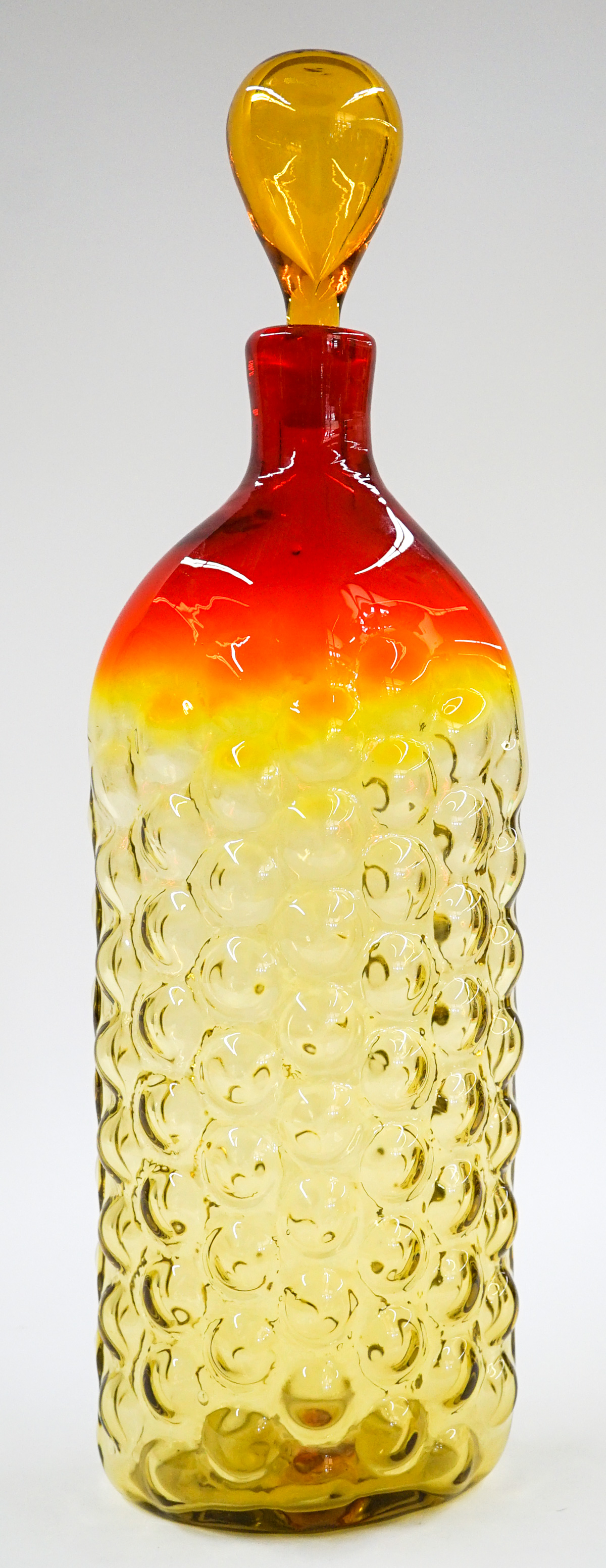 [Blenko] Mid-Century Tangerine Glass Decanter