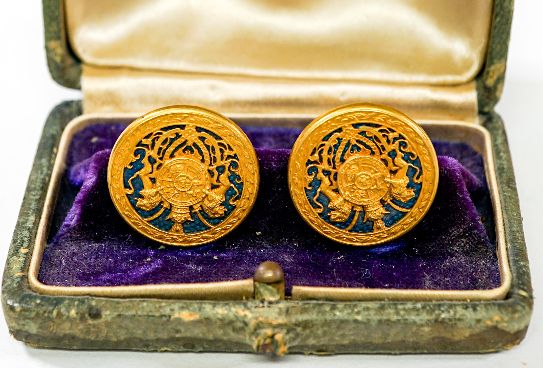 Imperial Coat of Arms of Iran 18k Gold Cufflinks