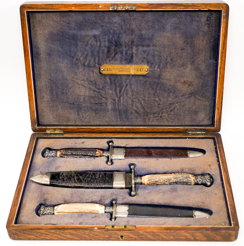 Wostenholm Set of Three Stag Handled Knives