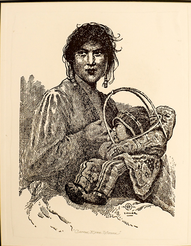 Eustace Ziegler Etching [A Copper River Mother]