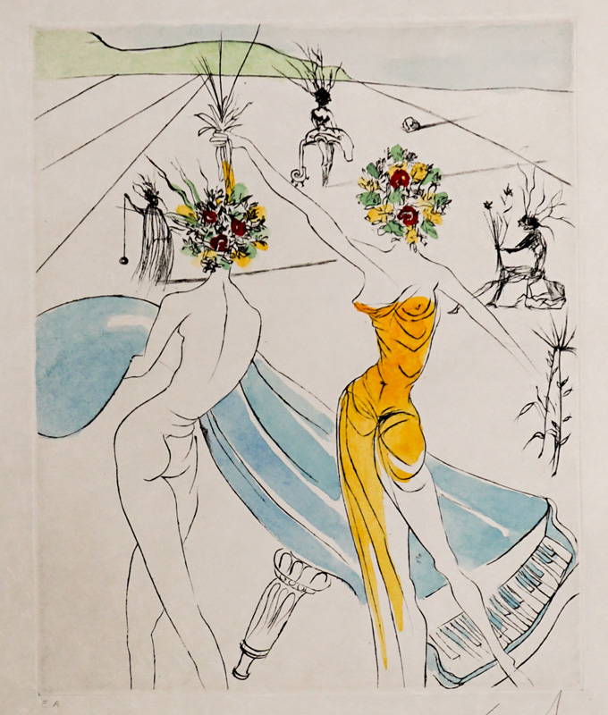 Salvadore Dali [Les Femmes Fleurs Au Piano] COA