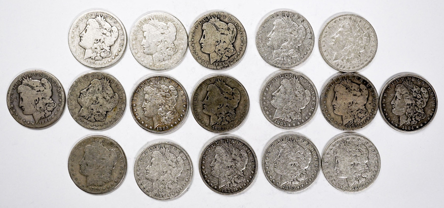 1883-1885 U.S. Morgan Silver Dollars (17)