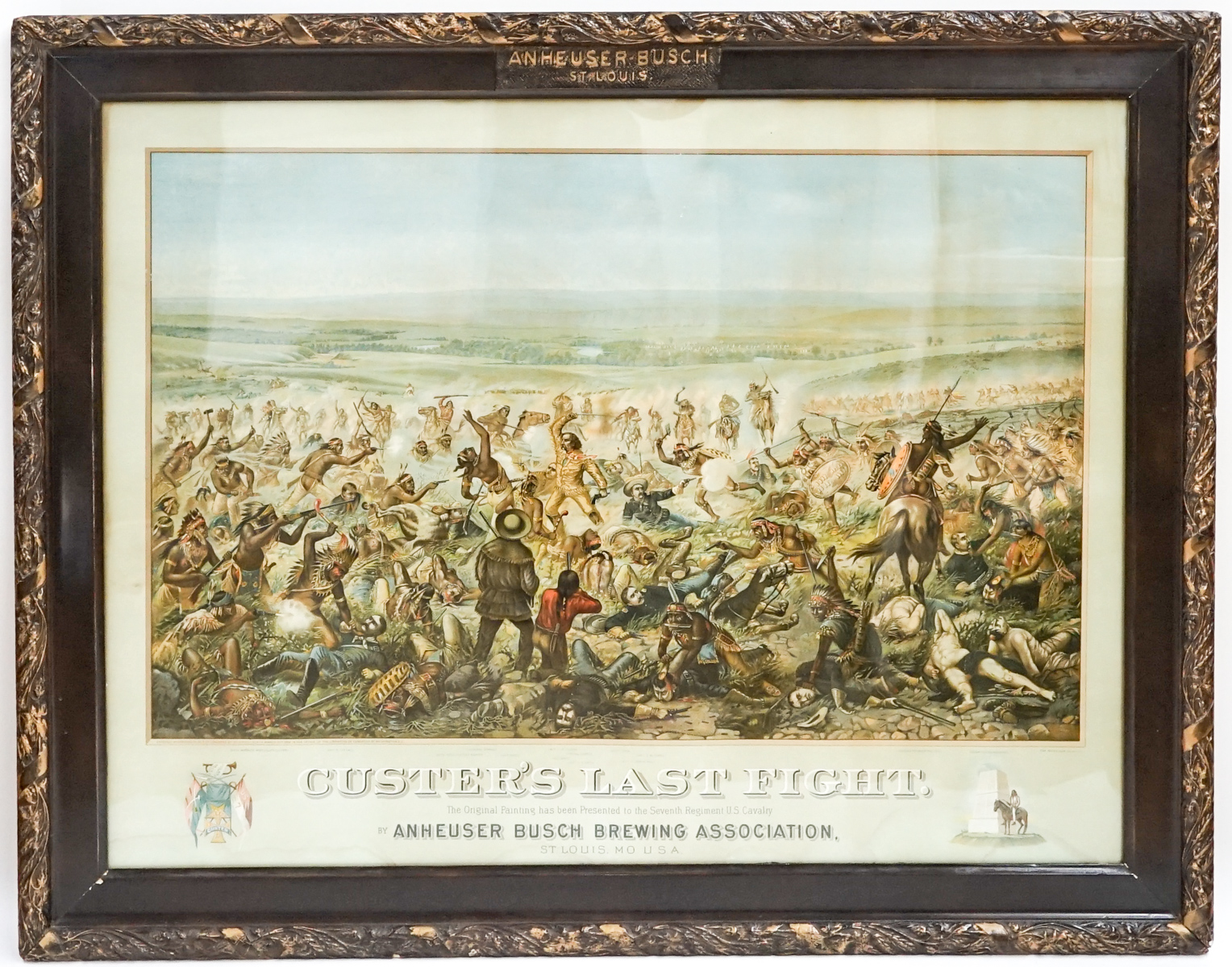 Authentic 1896 Antique Custer's Last Fight Litho