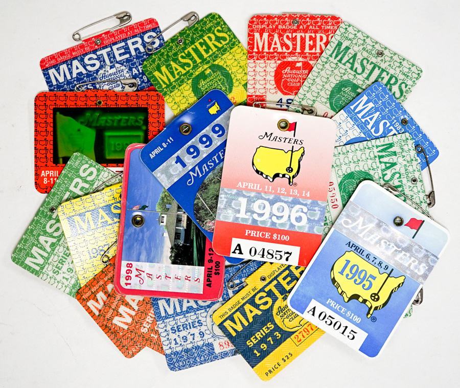 Masters Golf Lifelong Badge Collection 1973-1999